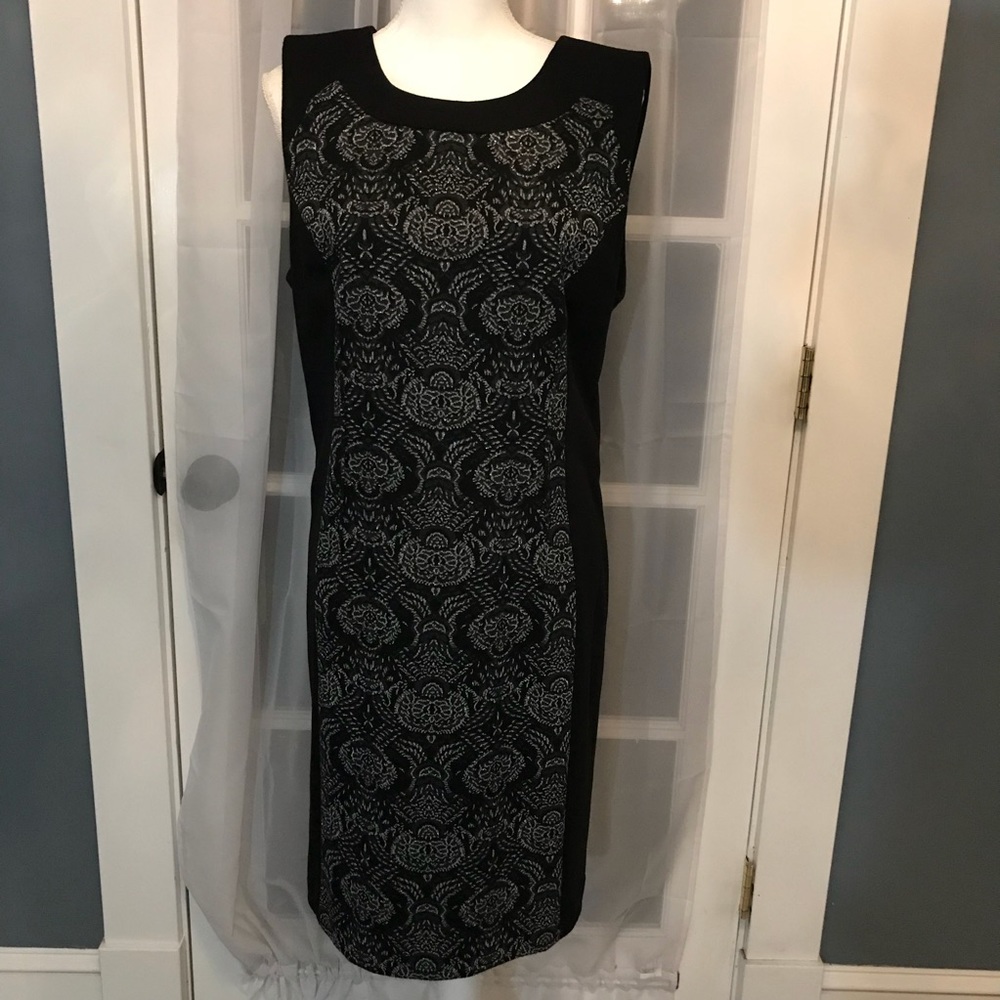 Black dress with decorative inset
